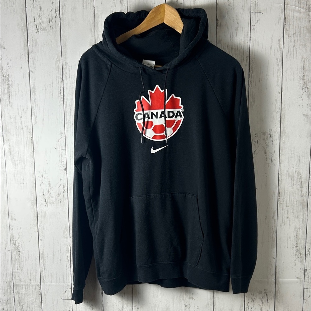 Nike men’s Black team Canada soccer hoodie size large Athleisure football